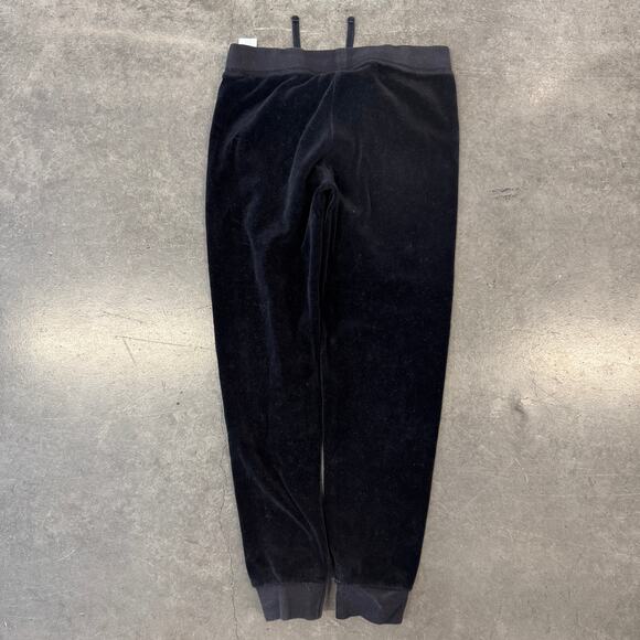 Vintage Y2K Juicy Couture Black Velour Velvet Youth SZ Girls 10 Sweatpant Jogger - Picture 2 of 5